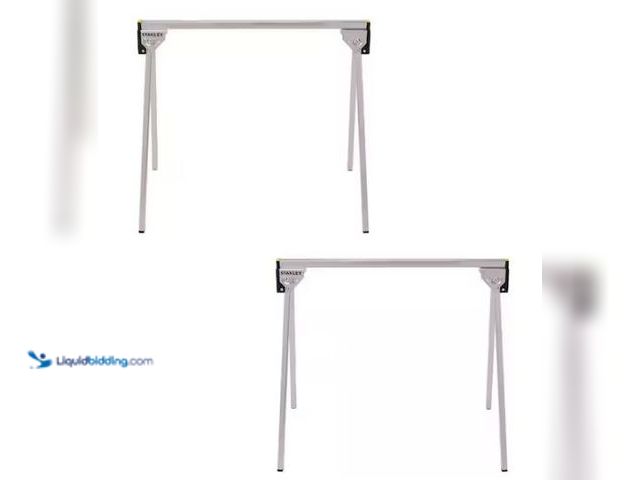 Lot 49-1569632 - Stanley 31 in. W x 29 in. Folding Metal Sawhorse (2 Pack), Model # STST60997, Unused.  Ref#SB0120