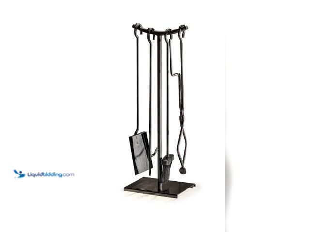 Lot 49-1549135 - 2WAYZ 5-Piece Fireplace Tools Set - Modern Glossy Finish Black Fireplace Accessories - Includes Tong...