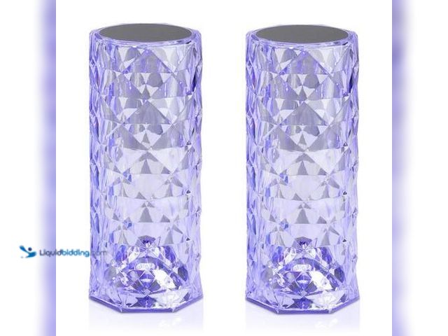 Lot 49-3616503 - (2-Pack) Litehaus 8.5 in. Crystal Indoor Touch Table Light Rose - New , unable to test Model # 10095...