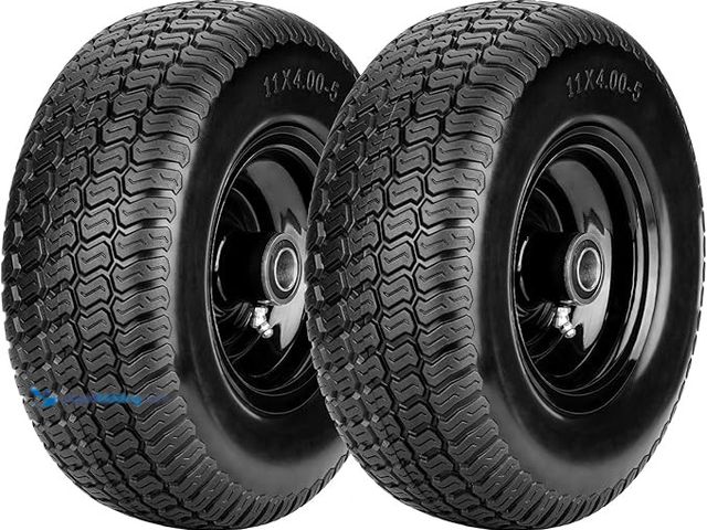 Lot 49-5433999 - 11x4.00-5 Flat Free Lawn Mower Tires, Zero Turn Mower Front Tires, 11x4-5 Solid Lawn Tractor Wheel w...