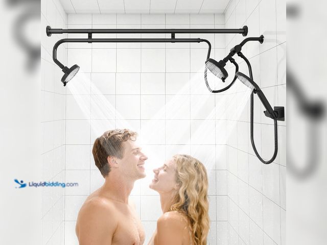 Lot 49-1625719 - Tandem Shower Head, Dual Shower Heads for Two People & Handheld Head, Triple Shower Head High Pressu...