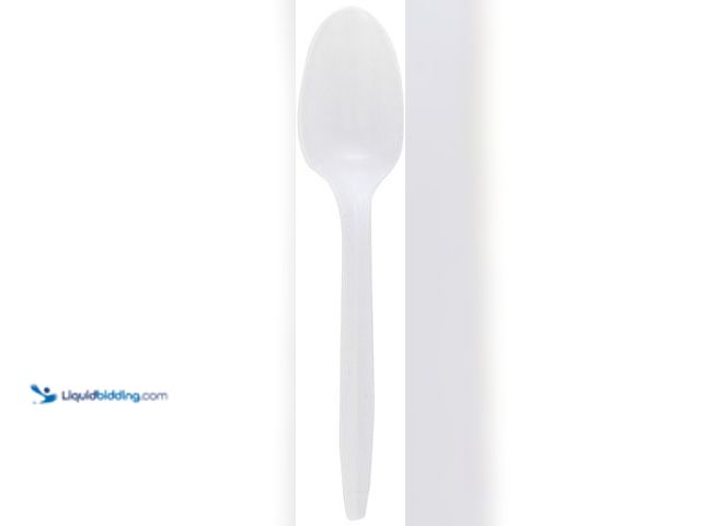Lot 49-5406131 - Genuine Joe GJO20002 Polypropylene Medium-Weight Spoon, White (Pack of 1,000), Unused.