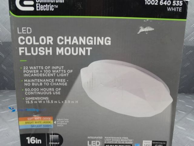 Lot 49-5486729 - Commercial Electric 16in Diamond Shape Entryway LED Flush Mount Ceiling Light Item is Factory Sealed