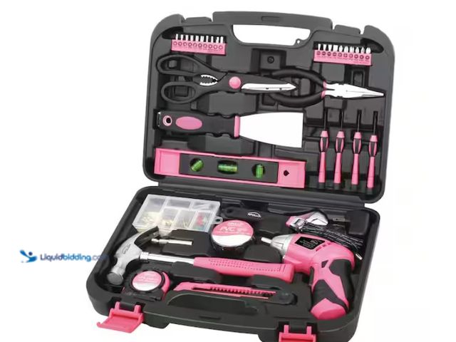 Lot 49-1547832 - Apollo 135-Piece Home Tool Kit in Pink, Model # DT0773n1, New.  Ref#HDPA116