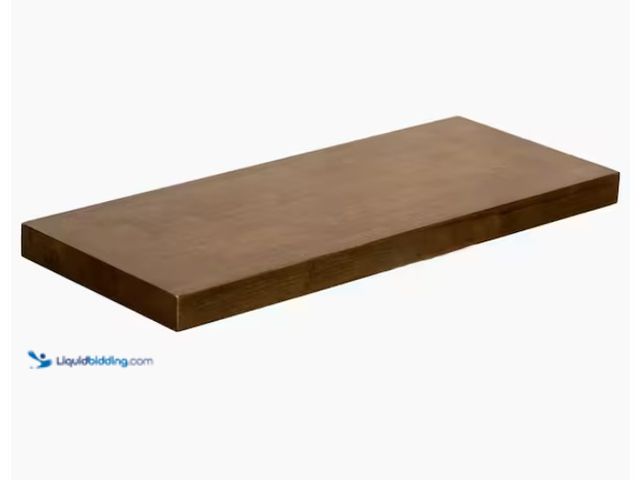Lot 49-1628083 - HARDWOOD REFLECTIONS Solid Wood Butcher Block Shelf 24 in. W X 12 in. D X 1.5 in. H in Walnut Stain ...