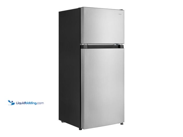 Lot 49-5453612 - Vissani 4.5 cu. ft. 2-Door Mini Refrigerator in Platinum Steel with Freezer. [Model # HVDR45PS] Unus...