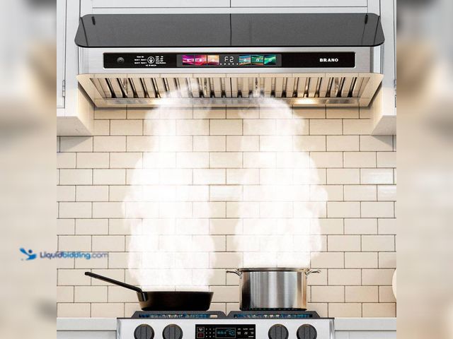 Lot 49-5541395 - 30 in. Under Cabinet Range Hood with Voice/Gesture/Touch Control, 900 CFM Kitchen Hood Vent, 4-Speed...