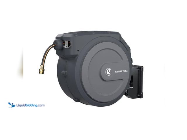 Lot 49-5546036 - Garden Retractable Hose Reel-1/2 in.-130 ft., Wall Mounted, Dark Grey
