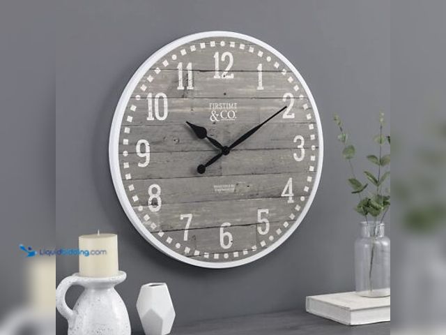 Lot 49-1544867 - FirsTime & Co. 20" Arlo Gray Wall Clock Light Home Furniture & Decor, Unused.  REF# HDRelist
