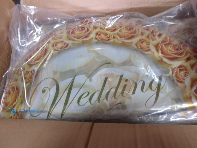 Lot 49-1513918 - Approx 500, Mylar Wedding Wishes Balloons Circle Shaped, Goldish Yellow Roses, Unused  Ref#4G-0703