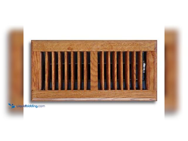 Lot 49-5581656 - QTY 4 - T.A. Industries 4 in. x 12 in. Oak Floor Diffuser Model # H168ODF04X12 NEW