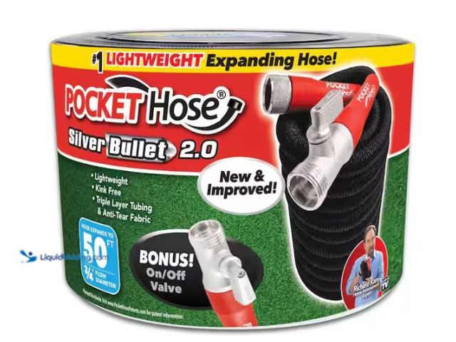 Lot 49-1624527 - Pocket Hose 3/4 in. x 50 ft. Expandable Garden Hose with Turbo Shot Nozzle Model # 17823-HD54, Sligh...
