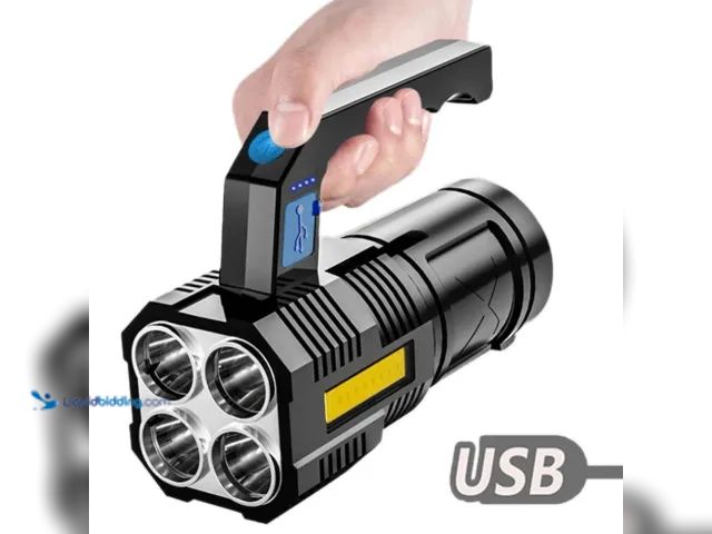 Lot 49-5393273 - Handheld Waterproof Rechargeable LED Flashlight - NEW - Featuring Ultra-Bright Long-Range Beam, USB ...