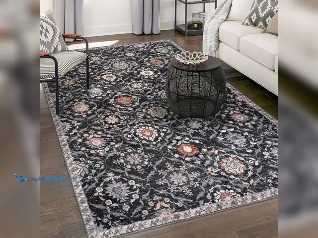 Lot 49-5410724 - KILOCOCO Area Rug, Moroccan Super Soft Washable Living Room Vintage Rug, Non-Slip Large Print Faux W...