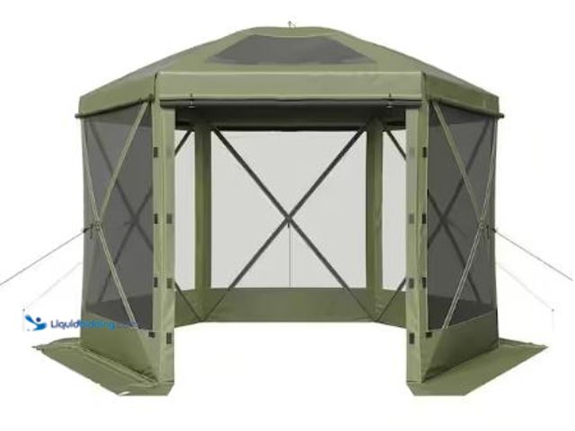 Lot 49-1625260 - Sizzim 10 ft. x 10 ft. Green Pop-Up Outdoor Canopy Tent with Detachable Top, 6-Mesh Walls, Model # S...