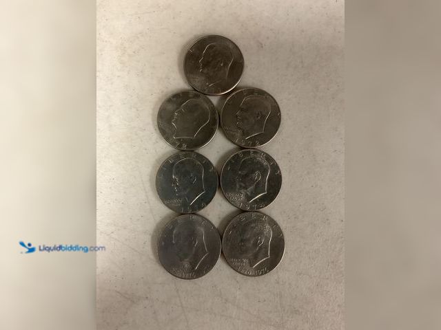 Lot 49-1830043 - LOT OF 7 “IKE” EISENHOWER LARGE ONE DOLLAR COINS INCLUDING 1971, 1972, 1974 AND 1976 #COINS0219