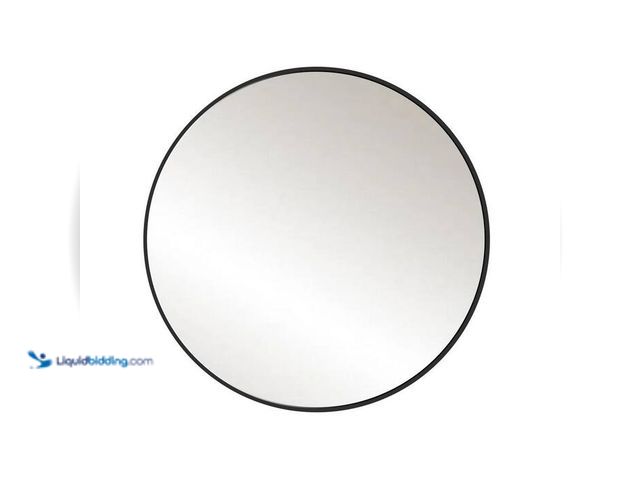 Lot 49-2000749 - Sxiawe 24 in. W x 24 in. H Medium Round Aluminum Frame Wall Mounted Wall Mirror Vanity Mirror, Model...