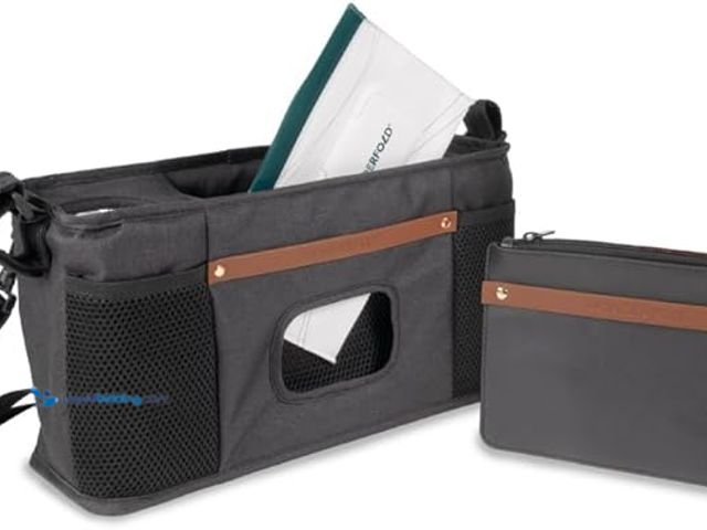 Lot 49-5410321 - WONDERFOLD Universal Parent Console Stroller Organizer with Insulated Cup Holders, Hook & Loop Closu...
