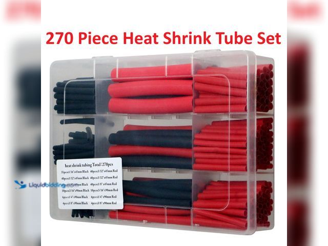 Lot 49-1817339 - 270 Piece Heat Shrink Insulated Tubes for Wires Red/Black Various Sizes - NEW - With a 3:1 shrink ra...