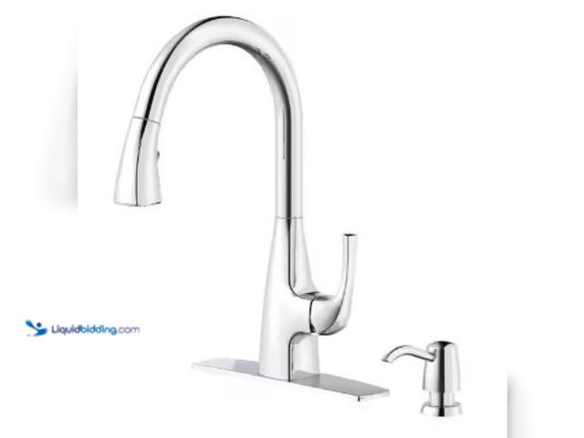 Lot 49-2025661 - Glacier Bay Calandine Single-Handle Pull-Down Sprayer Kitchen Faucet with Soap Dispenser in Chrome, ...