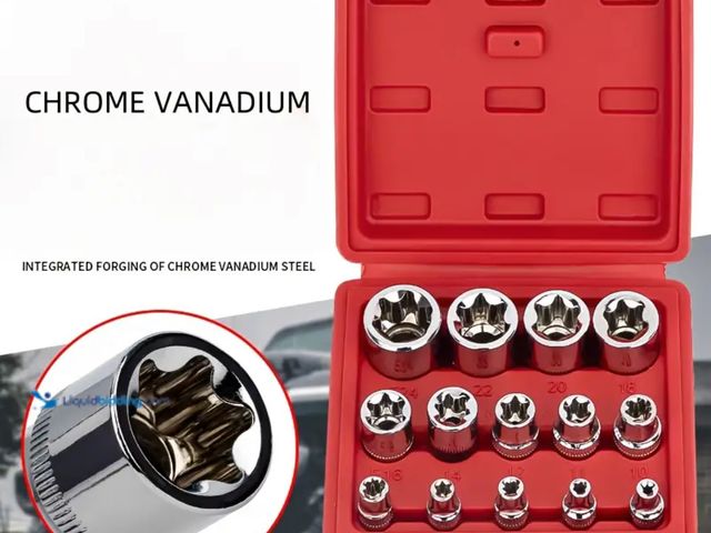 Lot 49-1816641 - New Female E-Torx Socket Set with Case, 14pcs