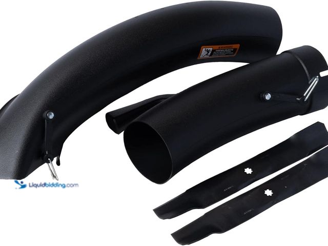 Lot 49-5447645 - John Deere Lawn Mower Accessory Kit. Bagger Chute Kit [Model: BG20766]. 2 Rear Weights [Model: 256-2...