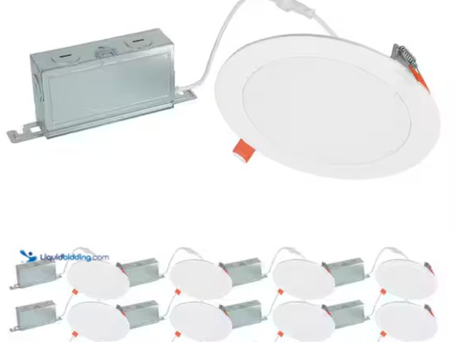 Lot 49-2000201 - (12-Pack) HALO HLBSL 6 in. Adjustable CCT Canless Integrated LED Recessed Light, 900 Lumens, 5CCT, W...