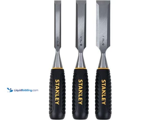 Lot 49-5552381 - Chisel Set, Steel, For Wood, (3) Pieces. Mfr #
STHT16727. Unused