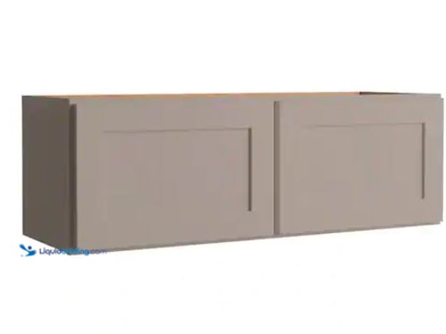 Lot 49-1560579 - Hampton Bay Courtland 36 in. W x 12 in. D x 12 in. H Assembled Shaker Wall Bridge Kitchen Cabinet in...