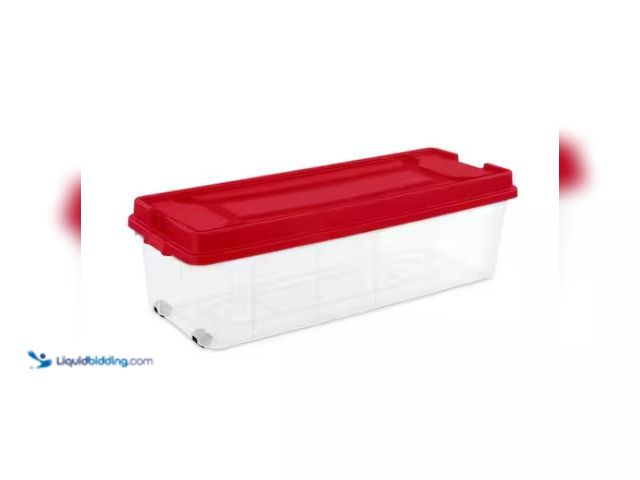 Lot 49-5543155 - Sterilite
Clear Base with Red Lid Tree Box. Model # 19876620. Unused.