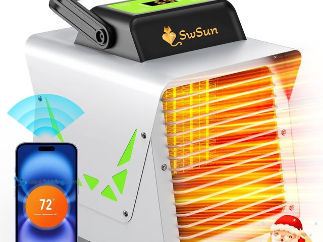 Lot 49-5463259 - 1500W Greenhouse Heater with Thermostat WIFI APP, Heater for Outdoor Greenhouse Green House with APP...