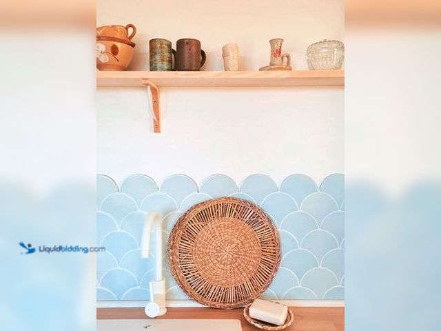 Lot 49-1550443 - Approx. 4 sqft. of Natucer Earthenware Fish Scale Wall Tile, Squama Maya, 5x2.4" each, Glossy Light ...