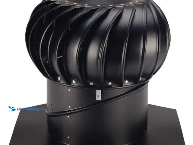 Lot 49-1623559 - LOMANCO 12 in. Black Aluminum Internally Braced Whirlybird Wind Turbine, Model # BIB12B, Unused.  Re...