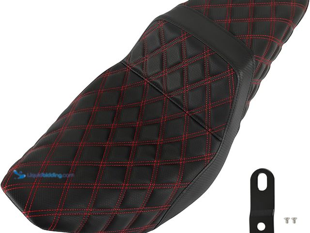Lot 49-3563431 - WFLNHB Red Lattice Stitch Carbon Fiber Gripper Step 2 Up Seat Replacement for Touring Models 2008-20...