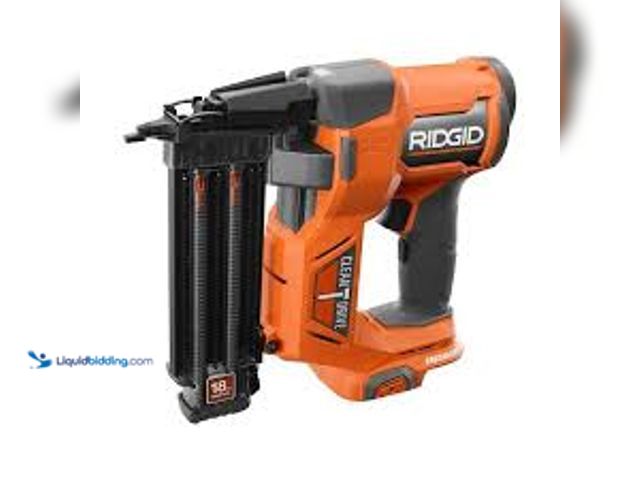 Lot 49-5459808 - RIDGID 18V Brushless Cordless 18-Gauge 2-1/8 in. Brad Nailer (Tool Only) with CLEAN DRIVE Technology...