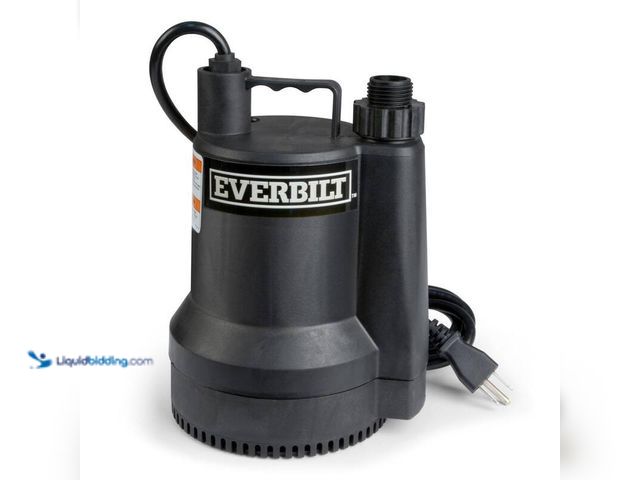 Lot 49-5406434 - Everbilt 1/6 HP Plastic Submersible Utility Pump, Model#1001-092-915, Used, Tested works, Dirty/Rust...