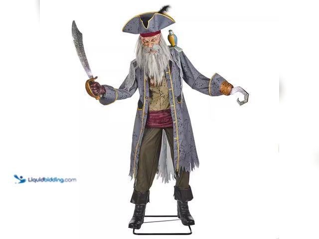 Lot 49-1533290 - 7' Animated LED Captain Cuts Pirate Halloween Decoration, Model #1010, Unused  Ref#AHDPA0911  Ref#HW...