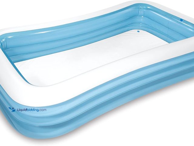 Lot 49-5409665 - INTEX 58484EP Swim Center Inflatable Family Pool: 277 Gallon Capacity – 120" x 72" x 22" – Blue Unus...
