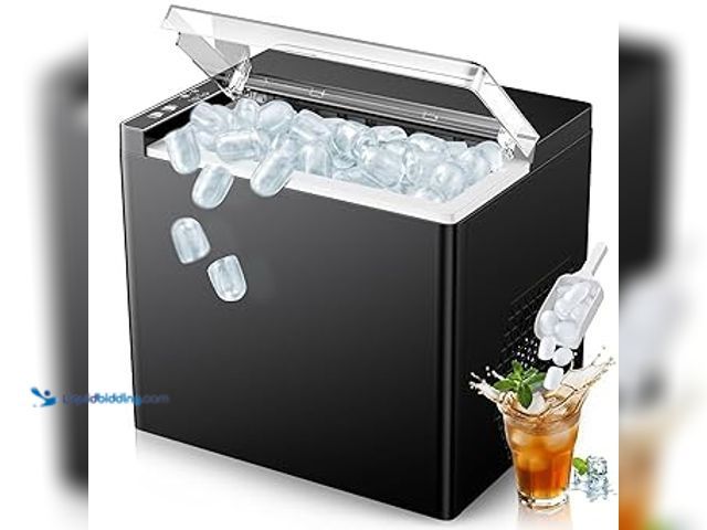Lot 49-5479081 - ORFLROA Ice Makers Countertop, 9 Ice Cubes in 6 Mins Portable Ice Maker, 2 Sizes of Bullet Ice (S/L)...