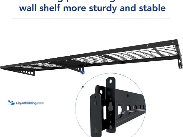 Lot 49-3566706 - FLEXIMOUNTS 2x4ft Garage Storage, 1 piece Garage Wall Shelving, Black | 660 lb Capacity, Heavy-Duty ...