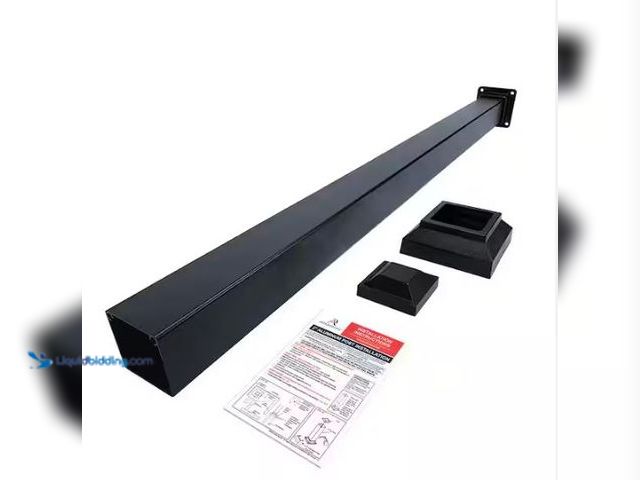 Lot 49-1577352 - Aria Railing 3 in. x 3 in. x 42 in. Black Powder Coated Aluminum Deck Post Kit, Model # A42PBKB, Use...