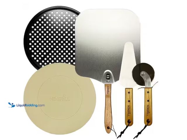 Lot 49-1628109 - Nexgrill Pizza Grilling and Cutting Kit (5 Piece), Model # 530-0045G, New  Ref#LBRELIST