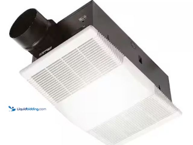 Lot 49-2025312 - Broan-NuTone 80 CFM Ceiling Bathroom Exhaust Fan with Light and 1300-Watt Heater, Model # 765H80L, M...