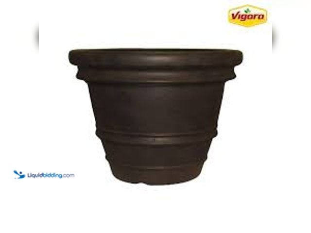 Lot 49-5488499 - Vigoro Sutter Creek Large Brown Resin Planter (21.8 in. L x 21.8 in. W x 16.1 in. H). Model # US9361...