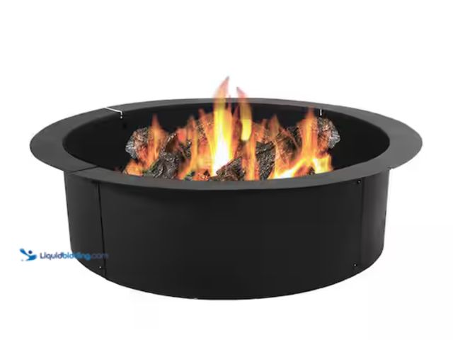 Lot 49-2000416 - Sunnydaze 30 in. Dia Round Steel Wood Burning Fire Pit Rim Liner, Model # FPRHD30, Slightly used, Sc...