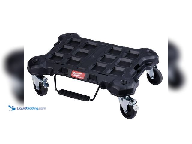 Lot 49-5552448 - Milwaukee
PACKOUT Dolly 24 in. x 18 in. Black Multi-Purpose Utility Tool Cart. Model # 48-22-8410. ...