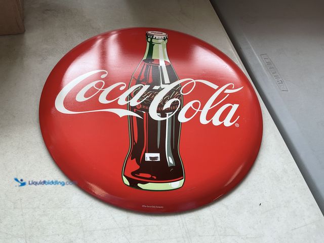 Lot 49-1977473 - Other NEW METAL COLLECTOR BUTTON SIGN “COCA-COLA” MEASURES APPROXIMATELY 14 INCH IN DIAMETER