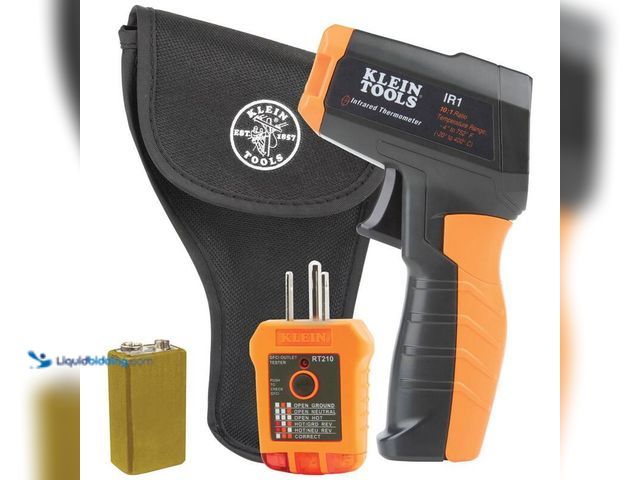 Lot 49-5406728 - Klein tools Infrared Thermometer 10:1 with GFCI Receptacle Tester, Model#0924U-B2, Unused.