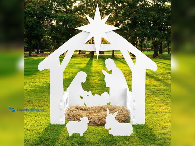 Lot 49-5453592 - Large Outdoor Nativity Scene Set, Thick Waterproof PVC Holy Family Yard Sign, Weather-Resistant Chri...