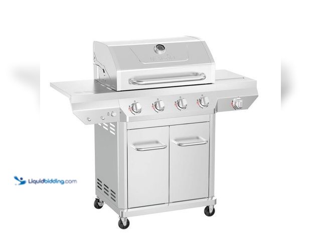 Lot 49-2000699 - Nexgrill 4 Burner Stainless Steel Propane Gas Grill with Side Burner, Model # 720-0830XF,unused, has...